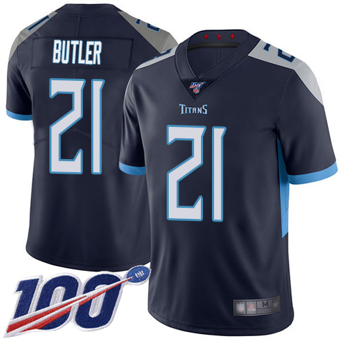Tennessee Titans Limited Navy Blue Men Malcolm Butler Home Jersey NFL Football #21 100th Season Vapor Untouchable